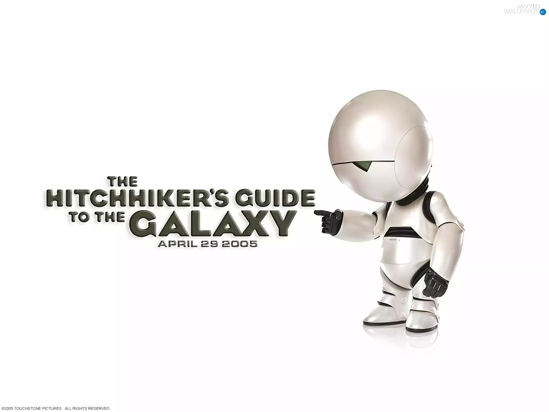 Hitchhikers Guide To The Galaxy, Robot, background, text