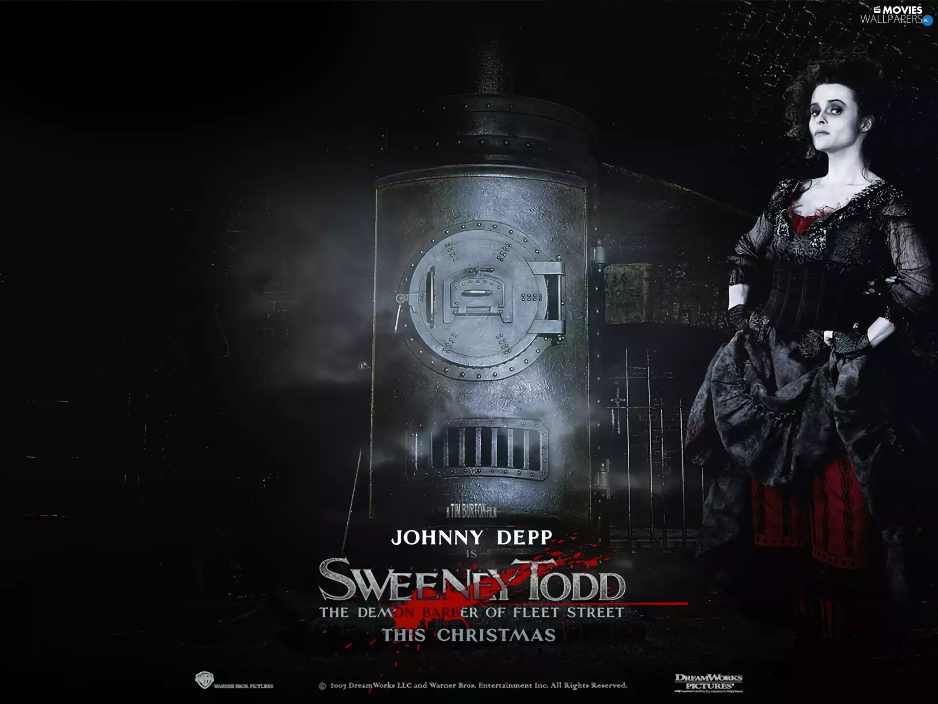 Steam, machine, Helena Bonham Carter, dark, Sweeney Todd