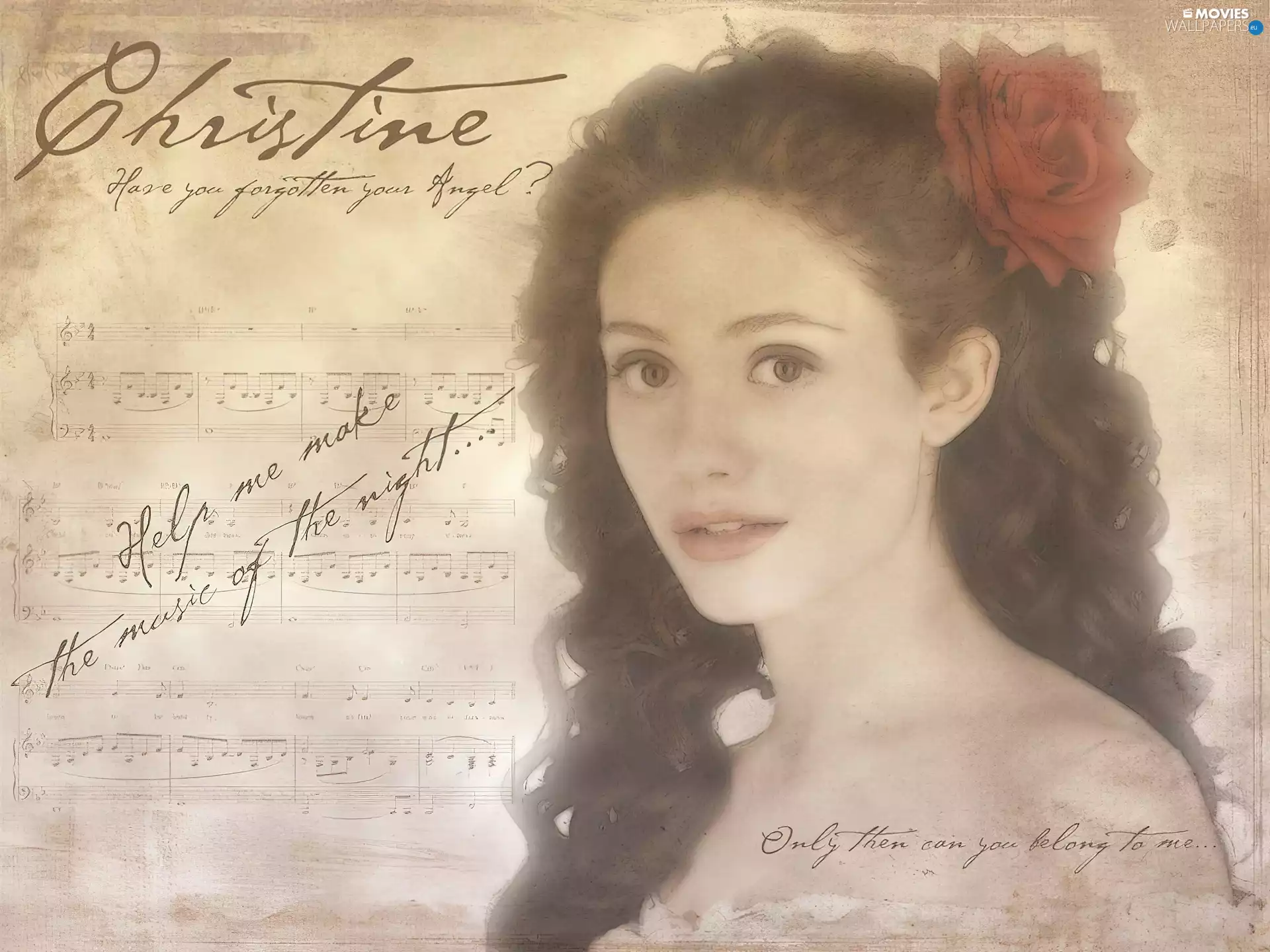 Tunes, Colourfull Flowers, Emmy Rossum, Hair, Phantom Of The Opera