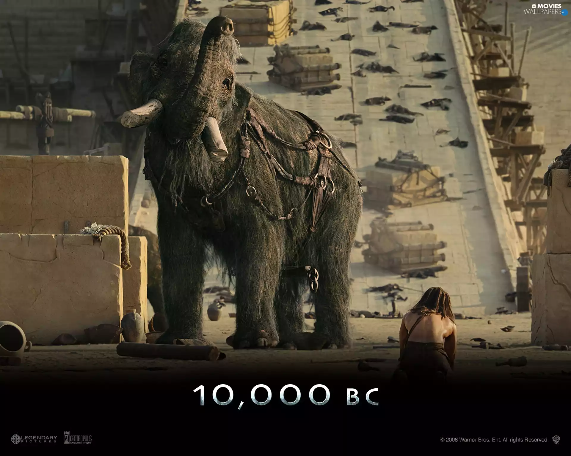 10000 Bc, mammoth, victims, Old car