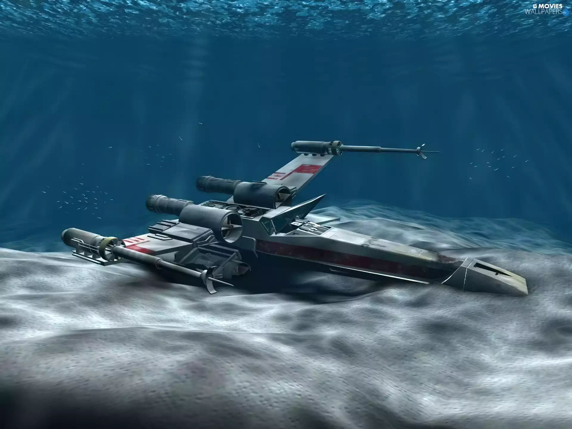 Star Wars, wreck, bottom, plane