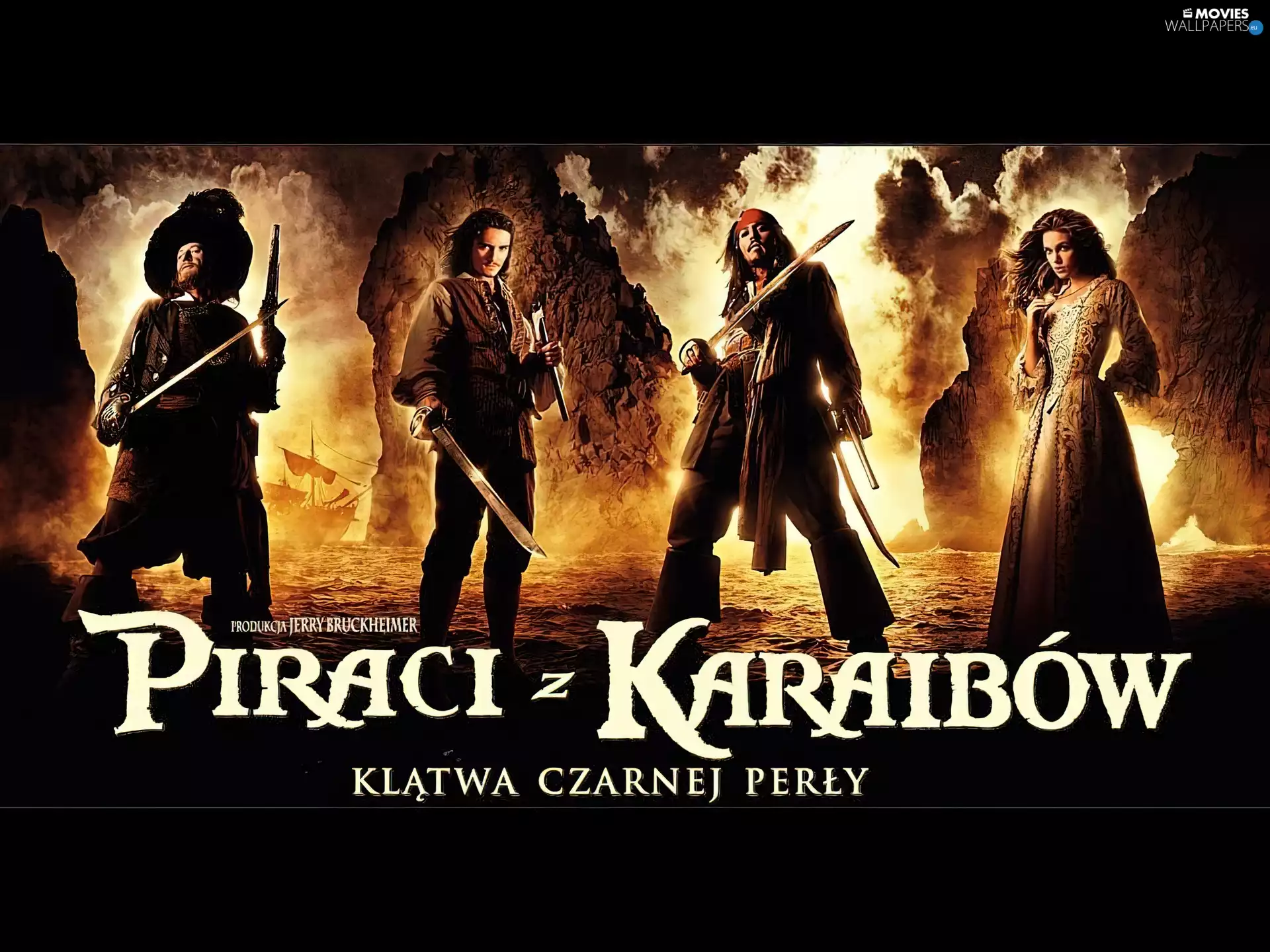 smoke, swords, Characters, water, Piraci Z Karaibów