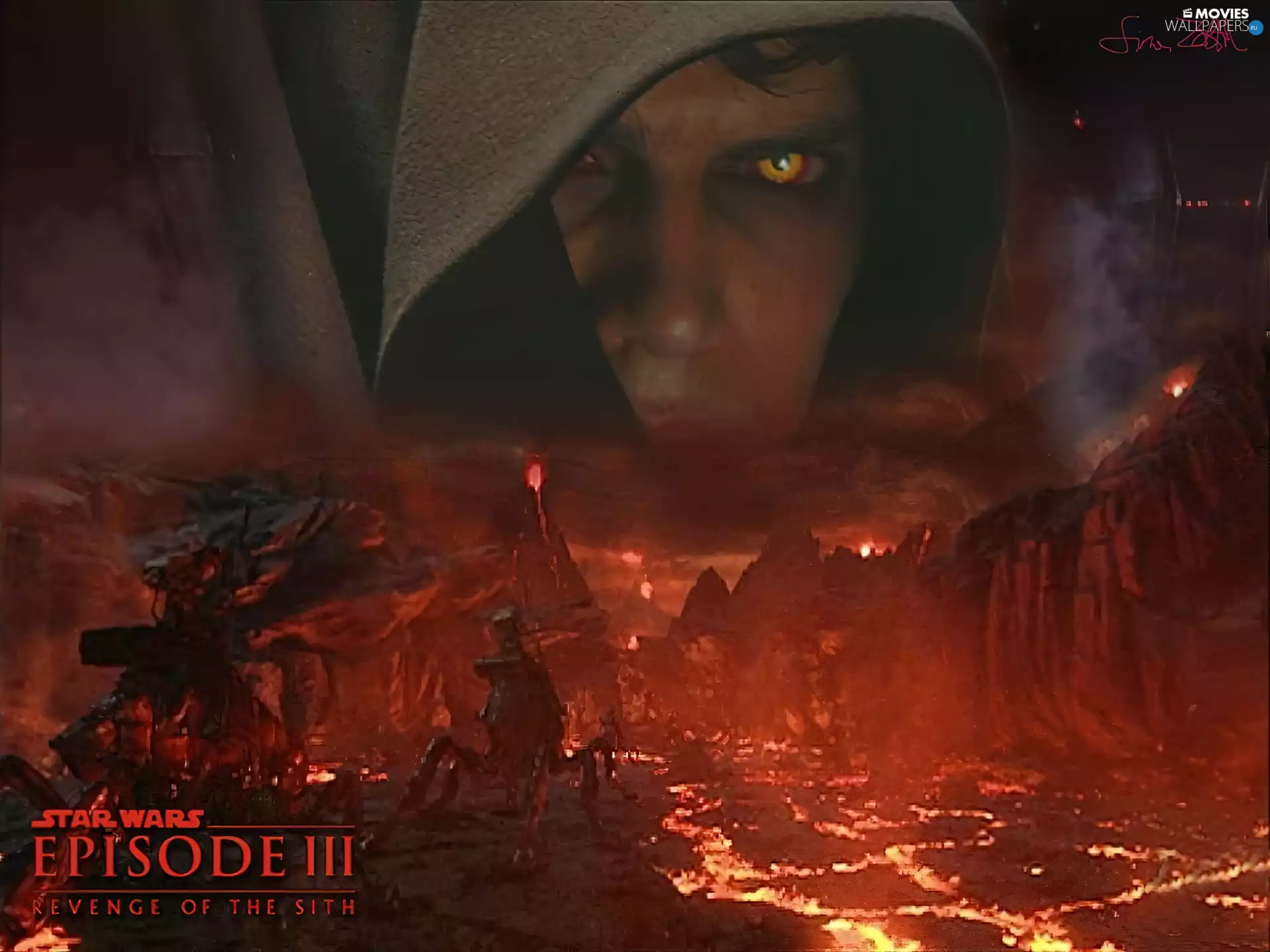 Eyes, volcano, face, Yellow, Star Wars